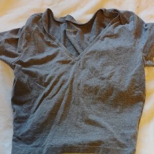 wild fable Gray V-Neck Short Sleeve Tee